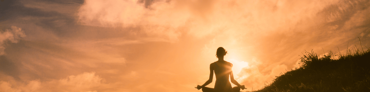 meditation at sunset