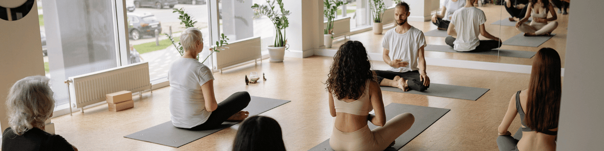 Group practising breathing