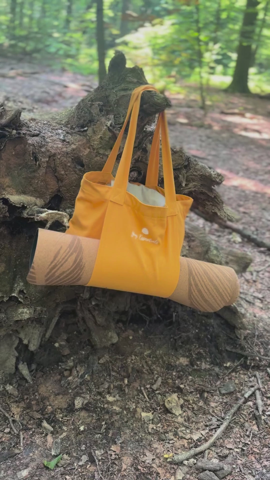 Yogamatten-Tasche aus Canvas-Leinen – Ockergelb