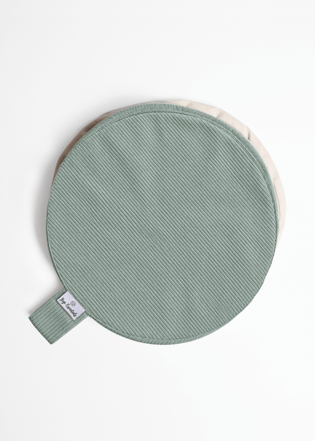 Yogi Essentials Meditatiekussen Losse Hoes - Ribstoffen Meditatiekussen - Sage