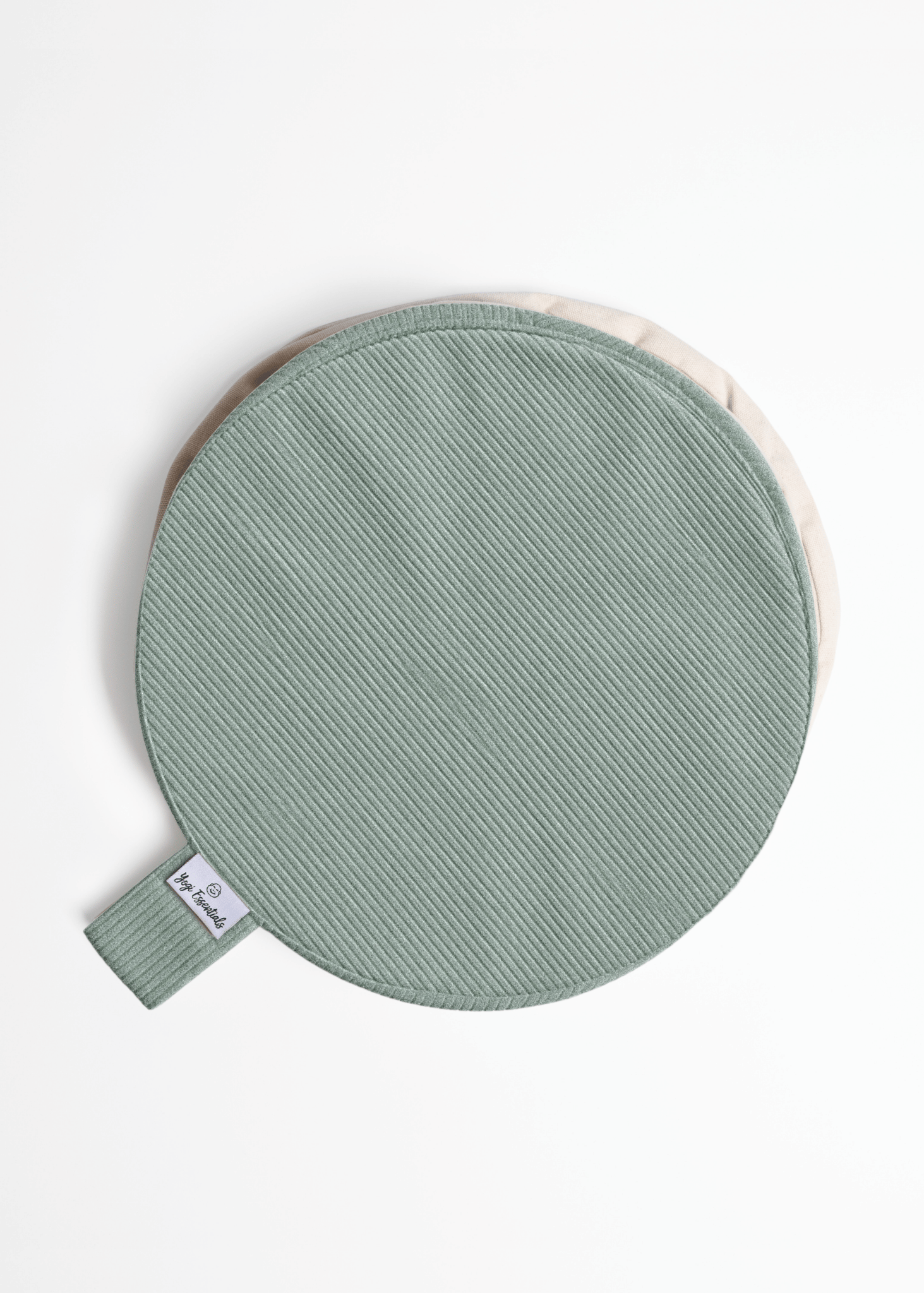 Yogi Essentials Meditatiekussen Losse Hoes - Ribstoffen Meditatiekussen - Sage