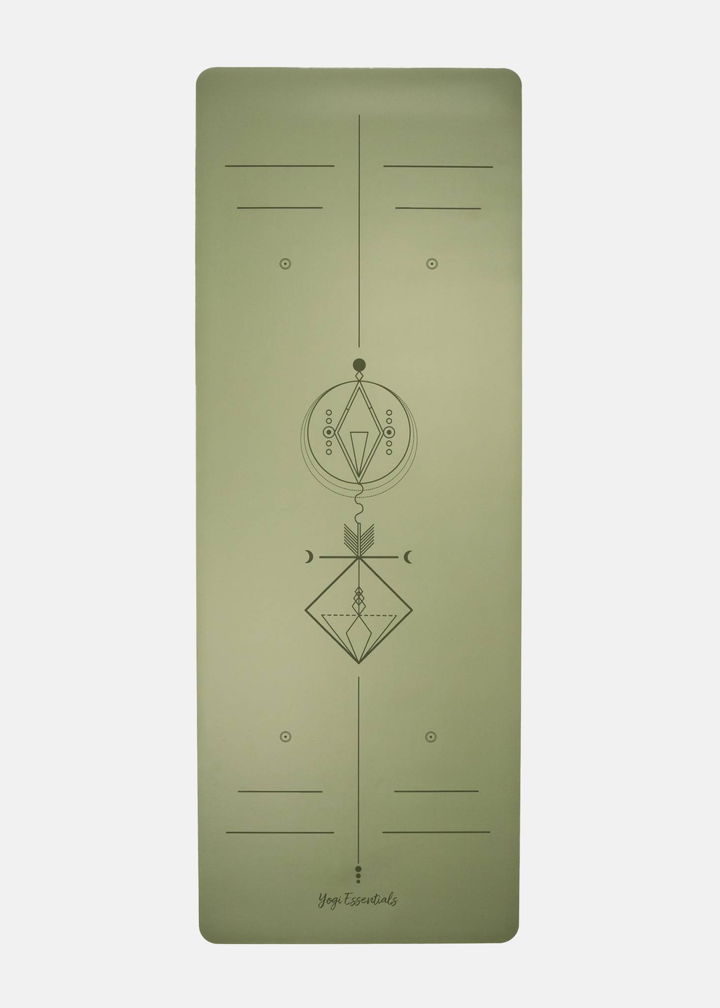 Yogi Essentials Yoga- en pilatesmatten NEW Natuurubber Yogamat - Alignment - Groen