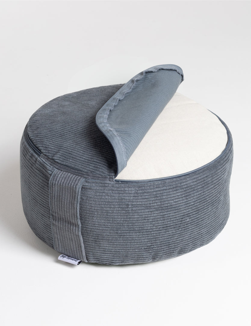 Yogi Essentials Yoga en pilates Ribstoffen Meditatiekussen - Smoke