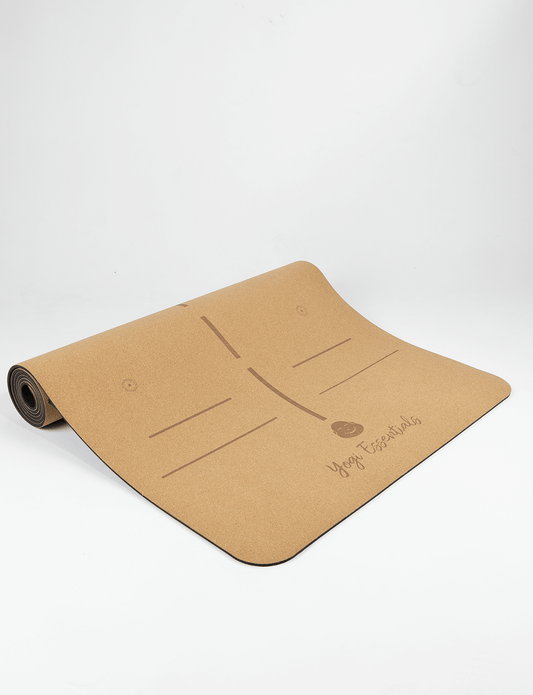 Yogi Essentials Yoga- en pilatesmatten SAMPLE - Yoga Mat Kurk - Alignment Mat - 6 mm