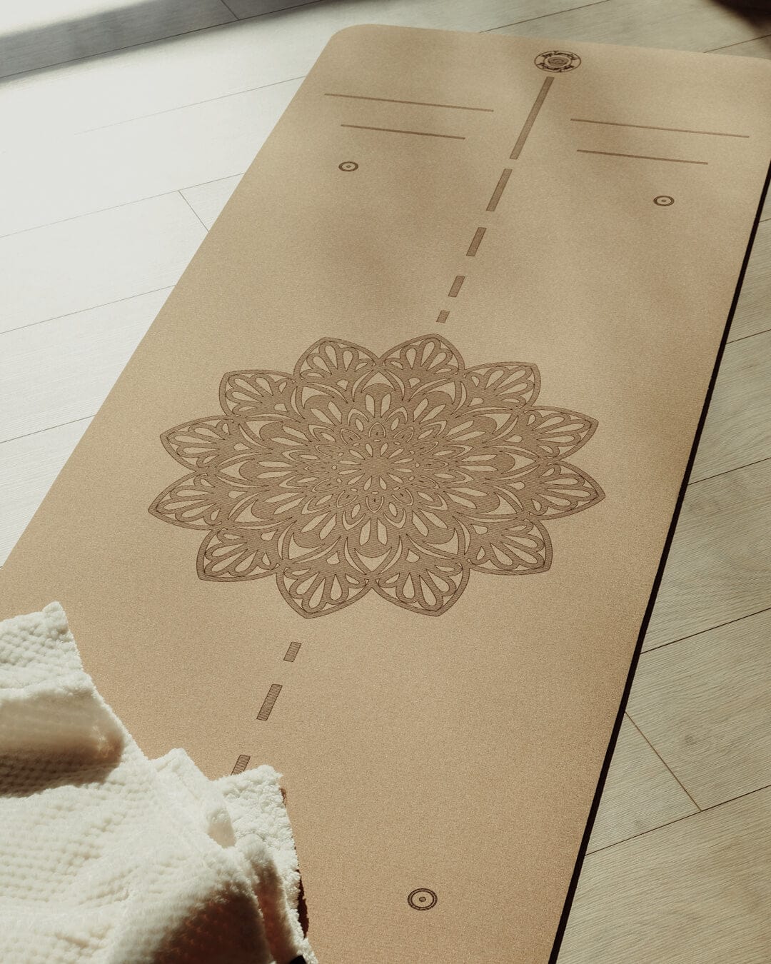 Yogi Essentials Yoga- en pilatesmatten SAMPLE - Yoga Mat Kurk - Alignment Mat - 6 mm