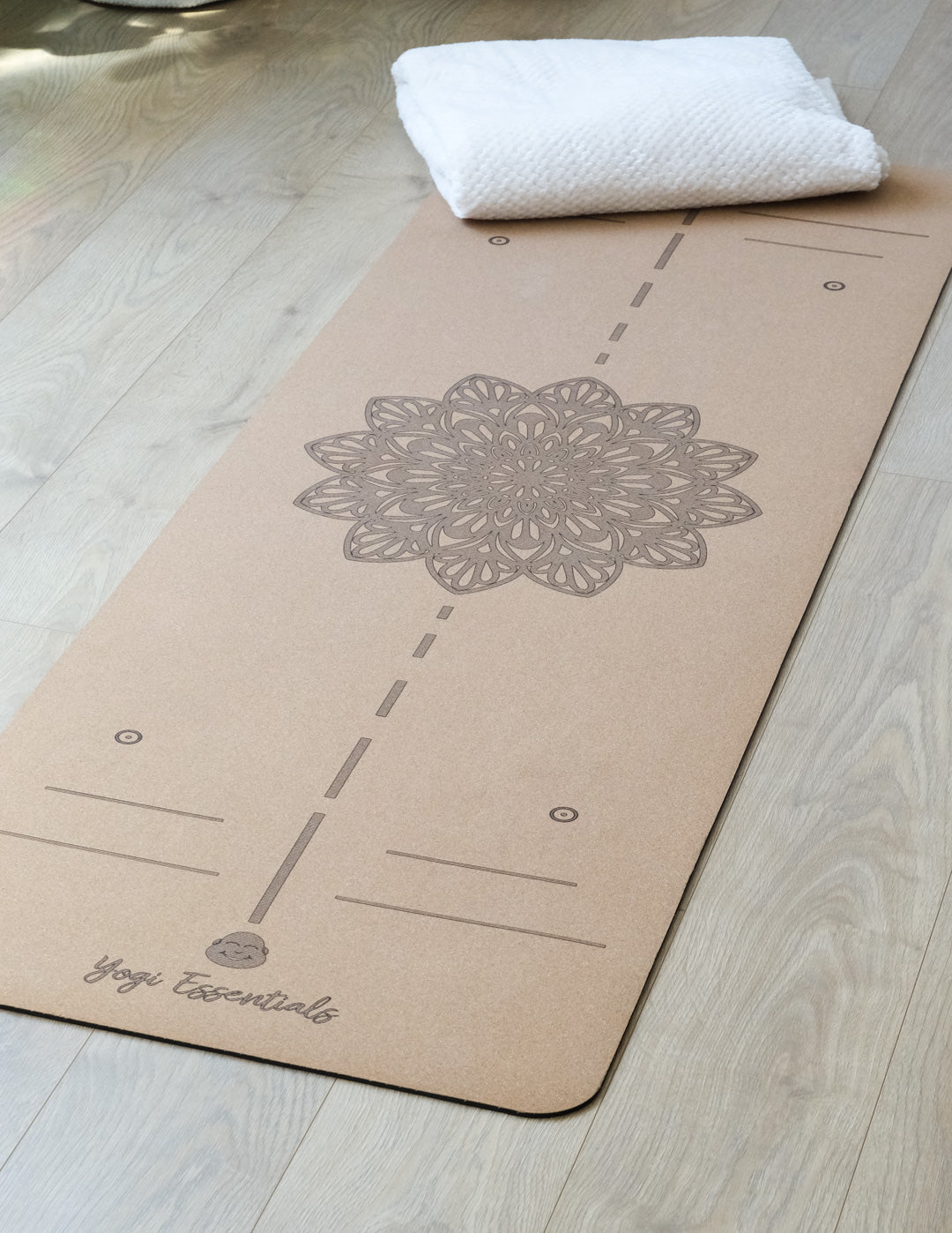 Yogi Essentials Yoga- en pilatesmatten Sample Yoga Mat Kurk - Alignment Mat - 6 mm