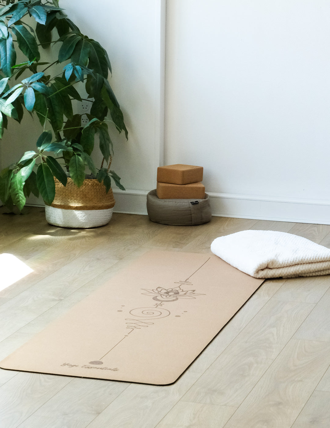 Yogi Essentials Yoga- en pilatesmatten Yoga mat kurk - Mandala - 6 mm dik