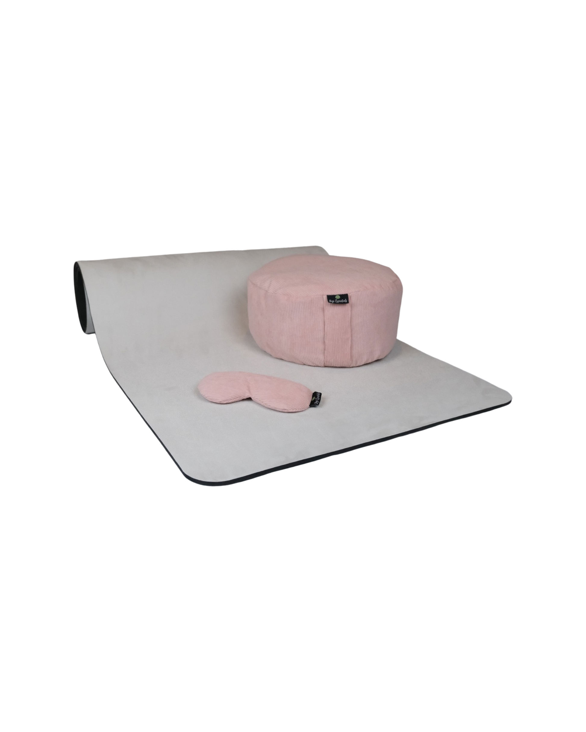 Yogi Essentials Pakket Yoga mat fluweel, Meditatiekussen en oogkussen - Roze Robstof